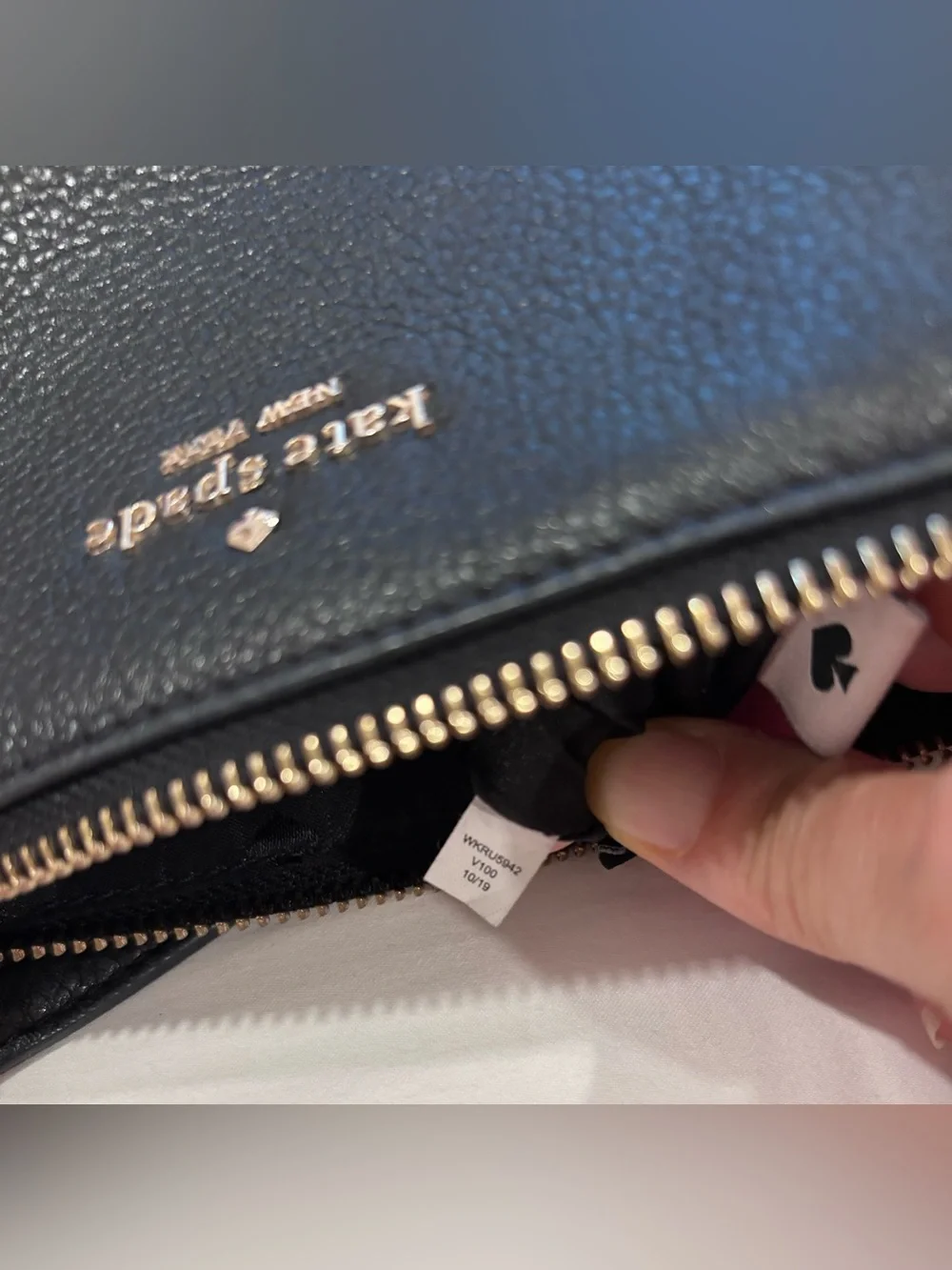 kate spade Black Pebbled Leather Crossbody with Gold Hardware